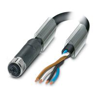 1408825 Phoenix Contact Male 4 way M12 to 4 way Free End Sensor Actuator Cable, 5 m