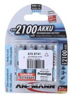5035052 Ansmann MaxE AA NiMH Rechargeable AA Batteries, 2.1Ah, 1.2V - Pack of 4