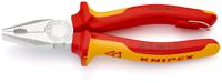 03-06-180-t Knipex Combination Pliers, 180 mm Overall, Straight Tip, VDE/1000V
