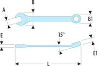 4060la Facom 40.LA Series Combination Spanner, 60mm, Metric, Double Ended, 800 mm Overall