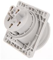 1500 MENNEKES IP44 Red Panel Mount 3P + N + E Angled Industrial Power Socket, Rated At 32A, 400 V