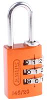 14520-orange ABUS 145/20 Combination Weatherproof Aluminium, Steel Safety Padlock, 3mm Shackle, 20mm Body