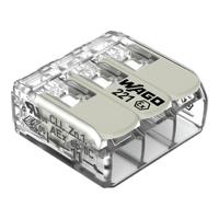 221-483 WAGO 221 Series Connector, 3-Way, 32A, 24 → 12 AWG Wire, Cage Clamp Termination