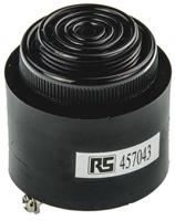 457-043 RS PRO 91dB Panel Mount Fast Pulse Internal Piezo Buzzer, 43 (Dia.) x 43mm, 60V ac/dc Min, 250V ac/dc Max