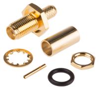 526-5836 RS PRO, Jack Bulkhead Mount SMA Connector, 50Ω, Crimp Termination, Straight Body