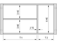 24562-440 nVent SCHROFF RatiopacPRO Series 1 x 6U Aluminium, Steel, Zinc Rack Mount Chassis, 40HP