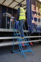 103-8704 RS PRO 4 Tread Steel Steps 1m Platform Height, Blue