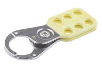 818-8094 RS PRO Yellow 6-Lock Steel, Yellow Vinyl Coated Hasp Lockout, 9.25mm Shackle, 25mm Attachment