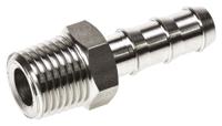 1823-07-13 Legris Stainless Steel Pipe Fitting, Straight Hexagon Tailpiece Adapter, Male R 1/4in x Male