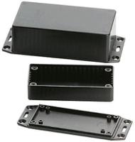 1591asflbk Hammond 1591 Series Black ABS Enclosure, IP54, Flanged, Black Lid, 100 x 50 x 21mm