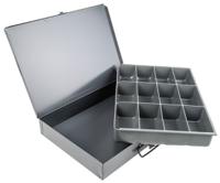 303-4646 Durham 12 Cell Grey Steel Compartment Box, 50mm x 339mm x 234mm