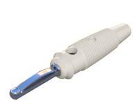 930061107 Hirschmann Test & Measurement White Male Banana Connector, 4 mm Connector, Solder Termination, 30A, 60V dc, Nickel