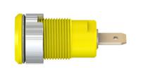 233000-20 Staubli Green/Yellow Socket Banana Connector, 4 mm Connector, Tab Termination, 24A, 1kV, Gold Plating