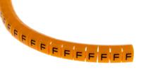 812-1442 RS PRO Snap On Cable Markers, Black on Orange, Pre-printed "F", 4 → 5mm Cable