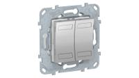 nu553130 Schneider Electric Grey 2 Gang Key Operated Socket Switch
