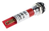 211-904 RS PRO Red Panel Mount Indicator, 12V, 8mm Mounting Hole Size, Solder Tab Termination, IP67