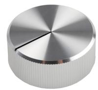 465-9864 RS PRO 30mm Silver Potentiometer Knob for 6.4mm Shaft Splined