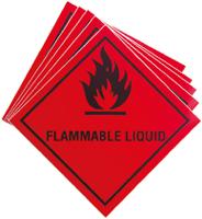 598-282 RS PRO Vinyl Safety Labels, Flammable Liquid-Text 100 mm x 100mm