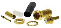 r125303000 Radiall Straight 50Ω Panel Mount SMA Bulkhead, Crimp, Solder Termination RG188, RG316