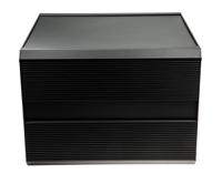 188-1293 RS PRO Black Extruded Aluminium Heat Sink Case, IP40, Black Lid, 300 x 300 x 219mm