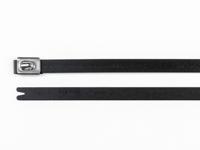 111-00295-mbt14hfc-spss316-bk HellermannTyton Cable Tie, Roller Ball, 362mm x 7.9 mm, Black Polyester Coated Stainless Steel, Pk-50