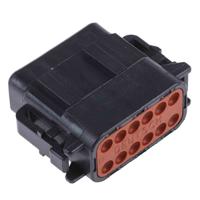 dtm06-12sb Deutsch, DTM Automotive Connector Plug Black 12 Way, Crimp Termination DTM06-12SB