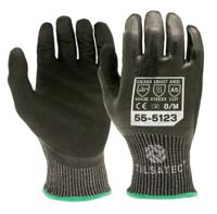55-5123-08 Tilsatec Black, Grey HPPE, Polyamide, Polyethylene Terephthalate, Spandex, Steel Glove, Size 8, Nitrile Coating