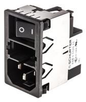 kmf1112111 Schurter 2A, 250 V ac Male Snap-In Filtered IEC Connector 2 Pole KMF1.1121.11, Solder 2 Fuse