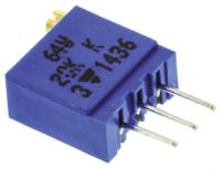 m64w203kb40 Vishay 64W Series 19 (Electrical), 22 (Mechanical)-Turn Through Hole Trimmer Resistor with Pin Terminations, 20kΩ ±10%