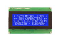mc42005a6wk-bnmlw-v2 Midas MC42005A6WK-BNMLW-V2 Alphanumeric LCD Alphanumeric Display, 4 Rows by 20 Characters
