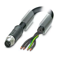 1425405 Phoenix Contact 3-PUR PE, SAC-4P-M12MSS/ 3 1.5 mm² 4 Core Power Cable, Black/Grey Polyurethane PUR, 3.3m