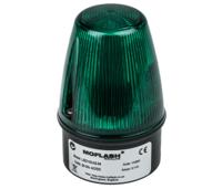 led100-02-04 Moflash LED100 Series Green Flashing Beacon, 20 → 30 V ac/dc, Surface Mount, LED Bulb, IP65