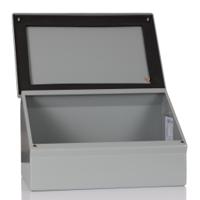 1488eh7 Hammond 1488 Series Grey Steel Desktop Enclosure, Sloped Front, 203 x 305 x 182mm