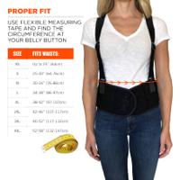 11105 Ergodyne Black Back Support Belt, 97 → 107cm