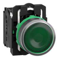 xb5aw33b3 Schneider Electric Harmony Series Illuminated Push Button, NO, 22.5mm Cutout, SPST, Green LED, 24V, IP66, IP67, IP69,