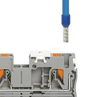 3212011 Phoenix Contact 4-Way PTS 2.5-QUATTRO-PE Earth Terminal Block, 4mm², 26 → 12 AWG Wire, Push In, Polyamide