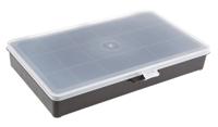 132459 Raaco 18 Cell Black PP Compartment Box, 41mm x 271mm x 173mm