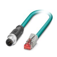 1403499 Phoenix Contact, 3m Cat5, Blue M12 to Male RJ45 Male, Terminated PUR Sheath
