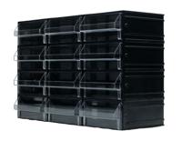 280-6425 RS PRO 12 Drawer Storage Unit, Polystyrene, 225mm x 338mm x 133mm, Black, Transparent