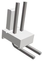 640455-2 TE Connectivity MTA-100 Series Right Angle Through Hole Pin Header, 2 Contact(s), 2.54 mm Pitch, 1 Row, Unshrouded