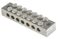 283-0774 RS PRO 7-Way Double Screw Earth Terminal Block, 0 to 16mm², 0 → 16 AWG Wire, Screw Down, Brass Housing