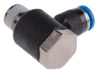 qslv-18-4 Festo QS Series Elbow Threaded Adaptor, R 1/8 Male to Push In 4 mm, Threaded-to-Tube Connection Style, 153086