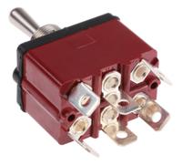 3647nf2 APEM Toggle Switch, Panel Mount, (On)-Off-(On), DPST, Tab Terminal, 28V dc