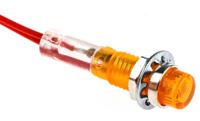 ind515205-240-tamb CAMDENBOSS Orange Panel Mount Indicator, 240V, 6.4mm Mounting Hole Size, Lead Wires Termination