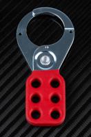 489-147 RS PRO Red 6-Lock Steel Hasp Lockout, 38mm Shackle, 38mm Attachment
