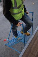 103-8704 RS PRO 4 Tread Steel Steps 1m Platform Height, Blue