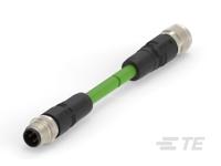 tad14545101-001 TE ConnectivityTAD14545101-001, 0.5m Cat5e M12 to Female M12 Male, Terminated