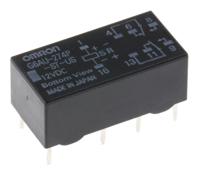 g6au-274p-st-us-12dc Omron PCB Mount Latching Signal Relay, 12V dc Coil, 2A Switching Current, DPDT