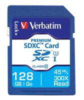 44025 Verbatim 128 GB SDXC SD Card, Class 10, UHS-1 U1