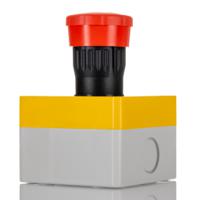 242-0842 RS PRO Twist Release Emergency Stop Push Button, Surface Mount, 1NC, IP65